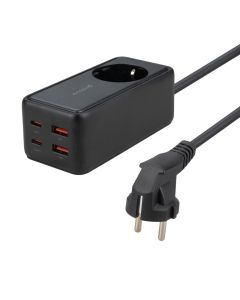 Мережевий фільтр Proove Power Strip Homester PD-03 1AC 65W (2 USB-C + 2 USB) Чорний (Black)