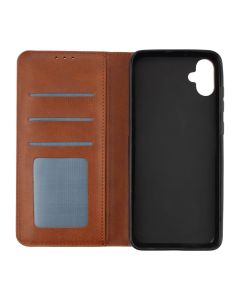 Чехол кейс для Samsung A05 DM Book Case Leather Коричневый (темно-коричневый)