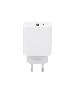 Зарядний пристрій XO L64 (1USB+1USB-C) 20W QC+PD Білий (White)