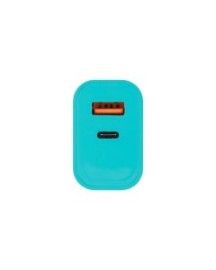 Зарядний пристрій Gelius Merge GP-HC060 GAN 30W (1USB+1USB-C) Зелений (Mint)