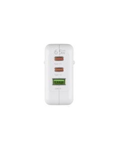 Зарядний пристрій Hoco C115A GaN (1USB+2USB-C) 65W Білий (White)