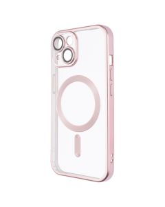 Чехол накладка для iPhone 15 WAVE Metal Matte Case с магнитным кольцом MagSafe Розовый