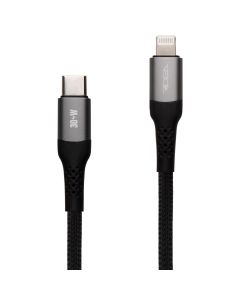 USB кабель Ridea RC-US42 UltraStrong Type-C to Lightning 30W 2м Чорний (Black)