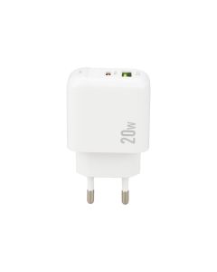 Зарядное устройство Borofone BAS44A (1 USB+1 USB-C) 20W Белый