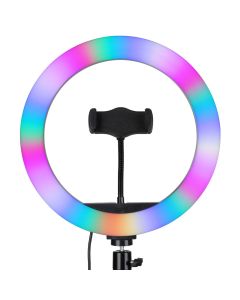 Кільцева світлодіодна лампа RGB LED MJ-26 Чорна (Black)
