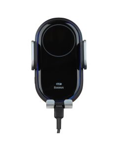 Автотримач Baseus LightChaset 15W з бездротовою зарядкою Чорний (Black)