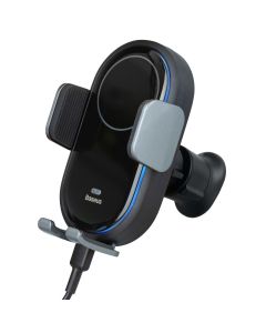 Автотримач Baseus LightChaset 15W з бездротовою зарядкою Чорний (Black)