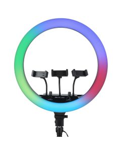 Кільцева світлодіодна лампа RGB LED MJ-18 Чорна (Black)