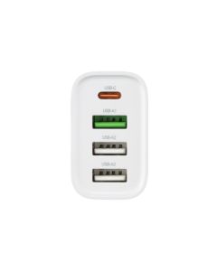 Зарядний пристрій Borofone BA79A (3 USB + 1 USB-C) 20W + кабель Type-C to Type-C Білий (White)