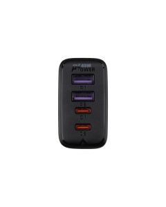 Зарядний пристрій Acefast A61 QC PD45W (2USB + 2USB-C) Чорний (Black)