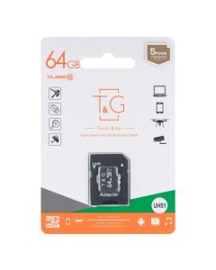 Карта пам'яті MicroSD T&G 64 Gb Class 10 + адаптер