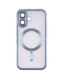 Чехол накладка для iPhone 16 WAVE Metal Matte Case с магнитным кольцом Зелёный (Ультрамариновый)