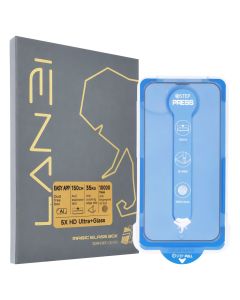 Захисне скло для iPhone 13/13 Pro/14  Lanbi Ultra HD + Dust Free Box Чорне (Black)