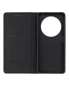 Чехол кейс для Xiaomi Redmi 14C/A4/Poco C75 кожаный складной Черный (Black)