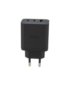 Зарядний пристрій Hoco N51 (1 USB + 2 USB-C) 65W Чорний (Black)