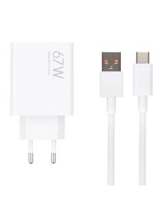 Зарядний пристрій Xiaomi Wall Charge 67W + кабель Type-C Білий (White)