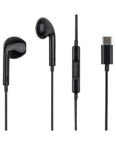 Навушники з мікрофоном Hoco M101 Crystal joy wire-controlled Type-C Чорні (Black)