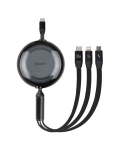 USB кабель Baseus Bright Mirror 2 Series 3in1 (Micro-USB+Lightning+Type-C) 100W 1.1м Чорний