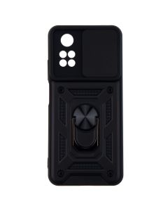 Чохол накладка для Xiaomi Poco M4 Pro Camshield Serge Ring Чорна (Black)