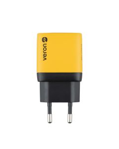 Зарядний пристрій Veron TC-35 GaN 40W (2 USB-C) Жовтий (Yellow)