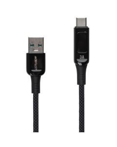 USB кабель Acefast C7-04 LED Type-C 1.2м Чорний (Black)