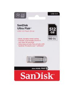 USB Флеш SanDisk Ultra Flair USB 3.0 512Gb Срібна (Silver)