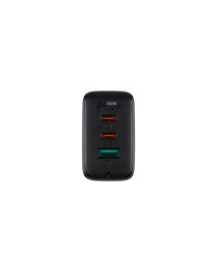Зарядний пристрій Acefast A41 GaN (2 USB-C + 1 USB) PD 65W Чорний (Black)