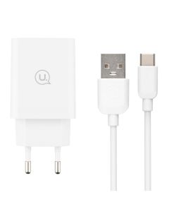 Зарядний пристрій Usams CC083 (USB) QC3.0 18A + кабель Lightning Білий (White)