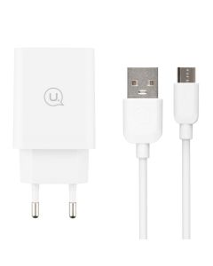 Зарядное устройство Usams CC083 (USB) QC3.0 18A + кабель Micro-USB Белый (White)