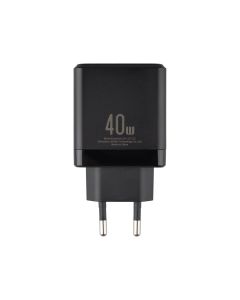 Зарядний пристрій Usams CC172 GaN (2 USB-C) QC&PD3.0 40W Чорний (Black)