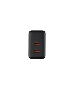 Зарядний пристрій Usams CC172 GaN (2 USB-C) QC&PD3.0 40W Чорний (Black)