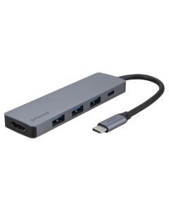 Type-C хаб Proove Iron Link 5in1 (Type-C to 3 USB3.0 + Type-C + HDMI) Срібний (Silver)