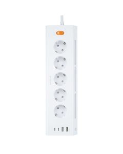 Мережевий фільтр Proove Prism Socket (5 AC + 2 USB-C + 2 USB) 1.6м Білий (White)