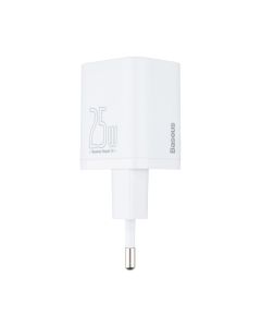 Зарядное устройство Baseus Super Sillicone Quick Charge (USB-C) PD 25W Белый (White)