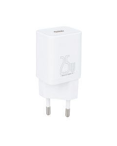 Зарядное устройство Baseus Super Sillicone Quick Charge (USB-C) PD 25W Белый (White)