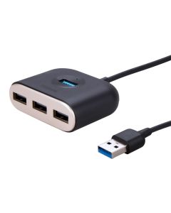 USB хаб Baseus Square Round 4in1 (USB to 1USB 3.0+3USB 2.0) 1м Чорний (Black)