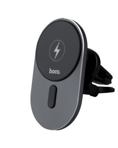 Автотримач Hoco CA91 Magic 15W з бездротовою зарядкою Сірий (Grey)