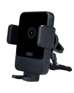 Автотримач XO WX-041 Dual Arm Air Outlet 15W з бездротовою зарядкою Чорний (Black)