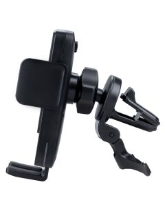 Автотримач XO WX-041 Dual Arm Air Outlet 15W з бездротовою зарядкою Чорний (Black)