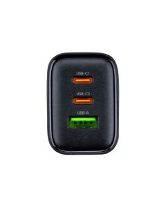 Зарядний пристрій Gelius Power Pulse GP-HC057 (2 USB-C + USB) 65W Чорний (Black)