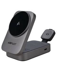 ЗП бездротовий Acefast E22 desktop 3in1 Сірий (Metal Grey)