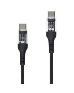 USB кабель Yoki Cyber YK-CY23 Type C to Type C 60W 1.2м Чорний (Black)