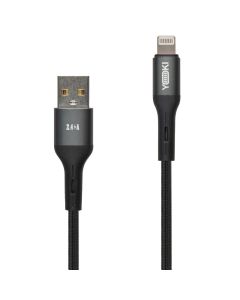 USB кабель Yoki LED YK-LE17 Lightning 2.4A 1.2м Чорний (Black)