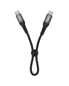 USB кабель Yoki Solid YK-SO15 Type C to Type C 60W 0.25м Чорний (Black)