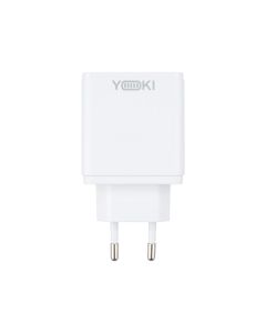 Зарядний пристрій Yoki Led Series YK-33PD+QC 33W (1USB-C + 1USB) Білий (White)