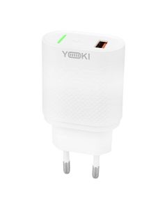 Зарядний пристрій Yoki Led Series YK-QC (1USB) 3.0 18W Білий (White)