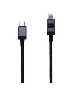 USB кабель Hoco X118 Digital Display Type-C to Lightning 27W 1м Чорний (Black)