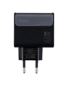 Зарядное устройство Hoco CS74A (1USB + 1USB-C) 45W Черное (Black)
