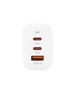Зарядний пристрій Gelius Elevaro GP-HC065 (1USB+ 2USB-C) (QC/PD/PPS) 65W Білий (White)
