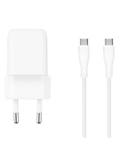 Зарядний пристрій Walker WH-71 (1USB + 1USB-C) GAN 30W + кабель Type-C to Type-C Білий (White)